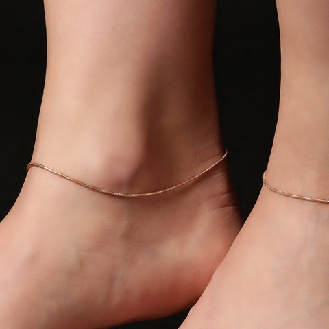 Dual Tone Chain Anklet. - KORE JEWELS 