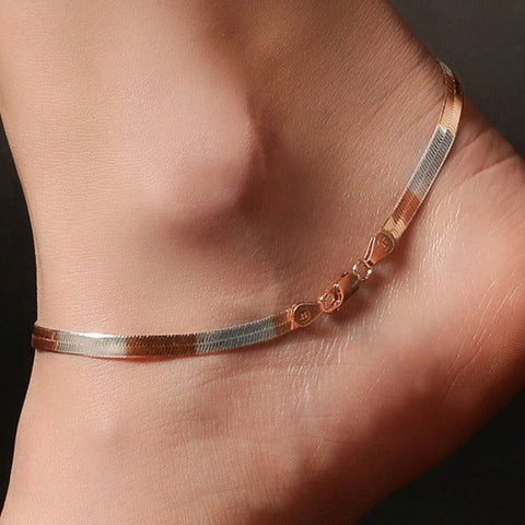 Dual Tone Fish Scale Anklet. - KORE JEWELS 
