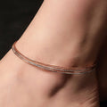 Dual Tone Layered Anklet. - KORE JEWELS 