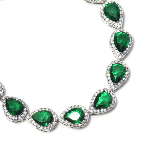 Emerald colored Water-Drop Bracelet. - KORE JEWELS 