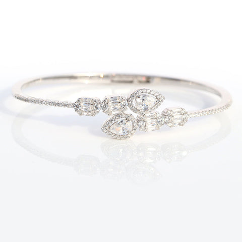 Exquisite Teardrop Zirconia Kada Bracelet. - KORE JEWELS 