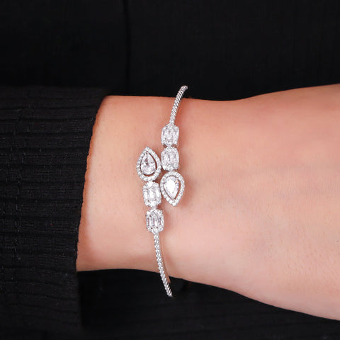 Exquisite Teardrop Zirconia Kada Bracelet. - KORE JEWELS 