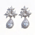 Floral Tear-Drop CZ Earrings - KORE JEWELS 