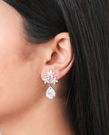 Floral Tear-Drop CZ Earrings - KORE JEWELS 