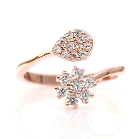 Florid Drop Rose Gold Toe Ring - KORE JEWELS 