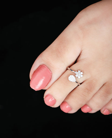 Florid Drop Toe Ring - KORE JEWELS 