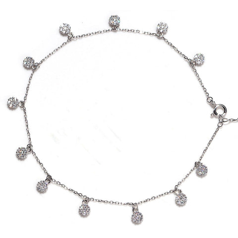 Flowery Drop CZ Anklet - KORE JEWELS 