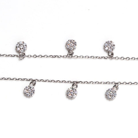 Flowery Drop CZ Anklet - KORE JEWELS 