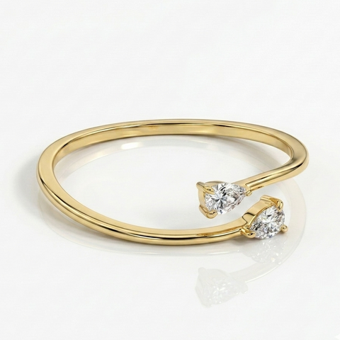 Charming Dual Waterdrop Ring.