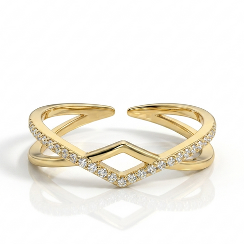 Golden Timeless Beauty CZ Ring.