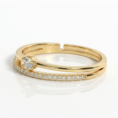 Luring Tiny Solitaire Layered Ring.