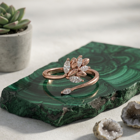 Leafy Affair Rose Gold Toe Ring