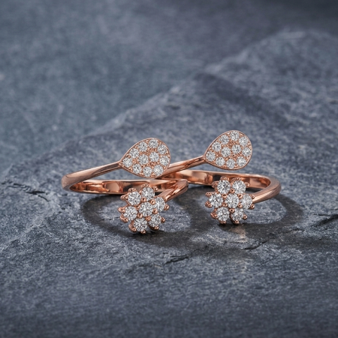 Florid Drop Rose Gold Toe Ring