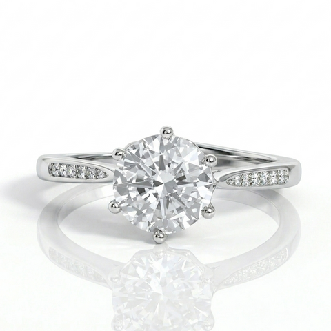 Single Solitaire Zirconia Ring.