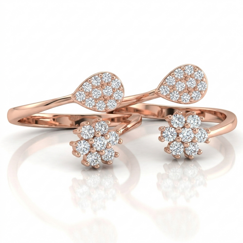 Florid Drop Rose Gold Toe Ring