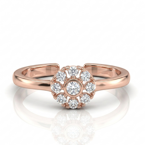 Charming Rose Cut Rose Gold Toe Ring