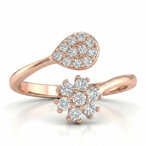 Florid Drop Rose Gold Toe Ring