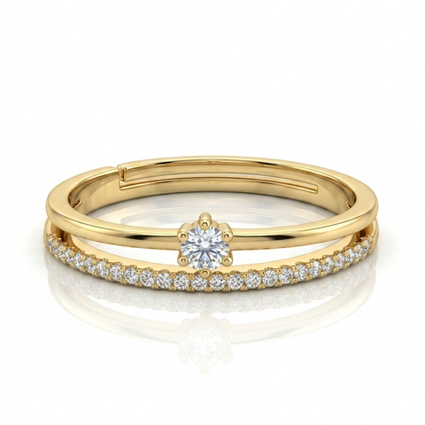 Luring Tiny Solitaire Layered Ring.