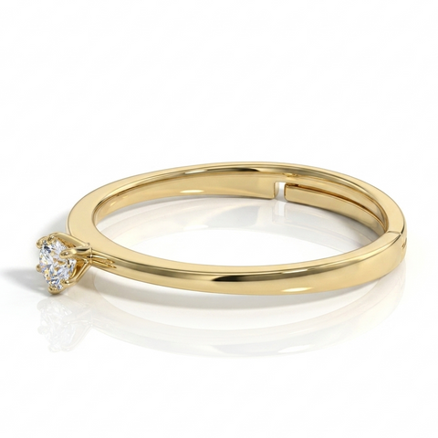 Radiant Tiny Solitaire Ring.