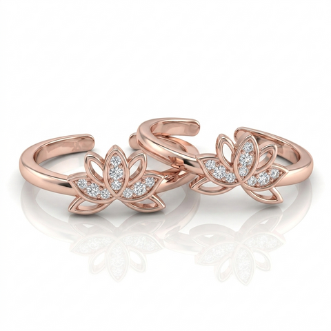 Ravishing Lotus Rose Gold Toe Ring