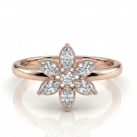 Pleasing Floral Rose Gold Toe Ring
