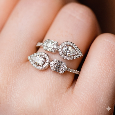 Exquisite Teardrop Zirconia Ring.
