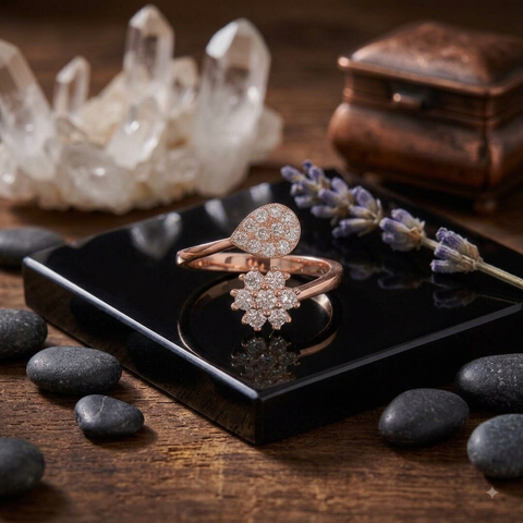 Florid Drop Rose Gold Toe Ring