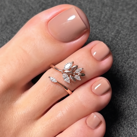 Leafy Affair Rose Gold Toe Ring