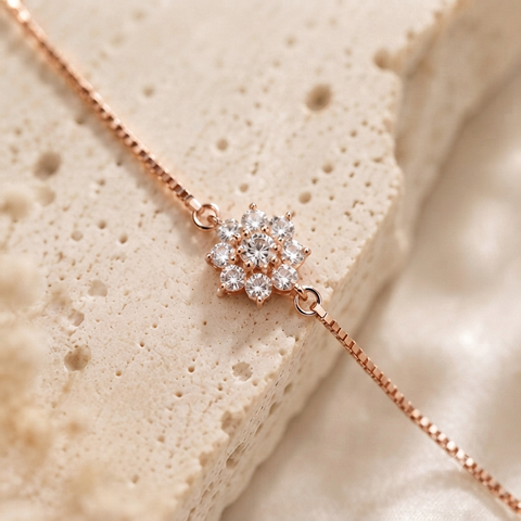 Royal Flower Rose Gold Bracelet