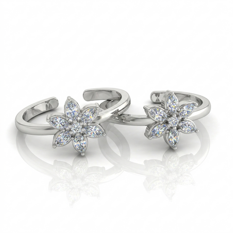Pleasing Floral Toe Ring