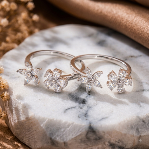 Elegant Flower Cut Toe Ring