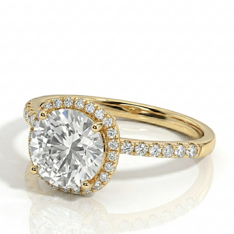 Alluring Squircle Solitaire Gold Ring.