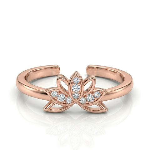 Ravishing Lotus Rose Gold Toe Ring