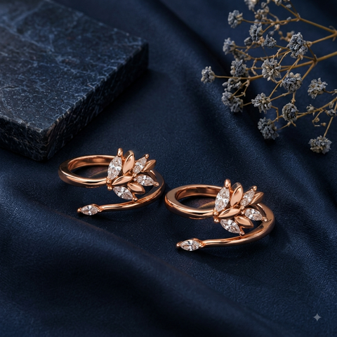 Leafy Affair Rose Gold Toe Ring