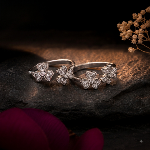 Exquisite Clover Toe Ring