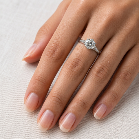 Single Solitaire Zirconia Ring.