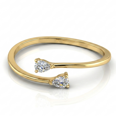 Charming Dual Waterdrop Ring.
