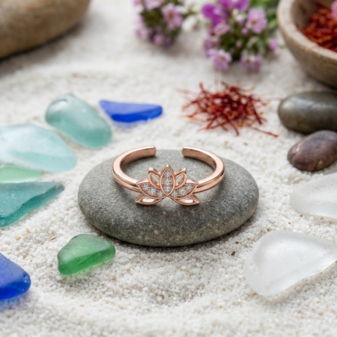 Ravishing Lotus Rose Gold Toe Ring