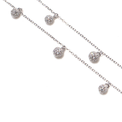 Gleaming Spherical Drop CZ Anklet - KORE JEWELS 