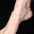 Gleaming Spherical Drop CZ Anklet - KORE JEWELS 