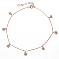 Gleaming Spherical Drop CZ Rose Gold Anklet - KORE JEWELS 