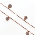 Gleaming Spherical Drop CZ Rose Gold Anklet - KORE JEWELS 