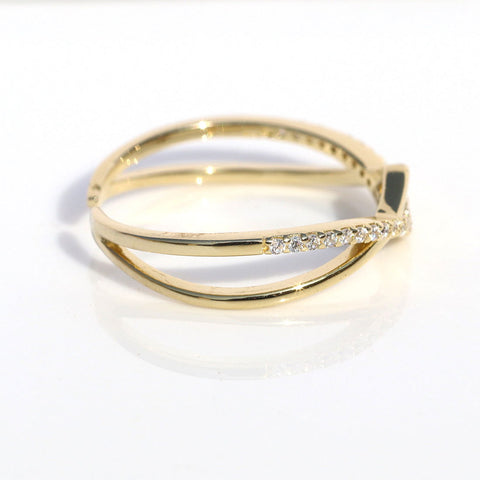 Golden Timeless Beauty CZ Ring. - KORE JEWELS 