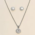 Halo Round Earrings & Pendant Set. - KORE JEWELS 