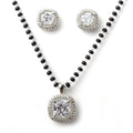 Halo Squircle Earrings & Mangalsutra Set. - KORE JEWELS 