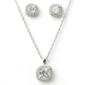 Halo Squircle Earrings & Necklace Set. - KORE JEWELS 