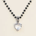 Heart Solitaire Zirconia Mangalsutra. - KORE JEWELS 
