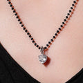 Heart Solitaire Zirconia Mangalsutra. - KORE JEWELS 