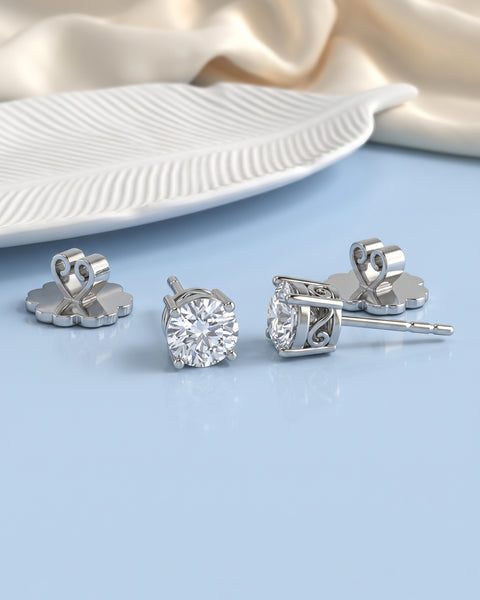 Round Solitaire Earrings