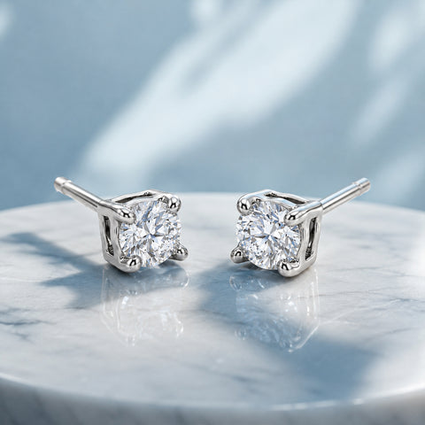 Square Solitaire Earrings